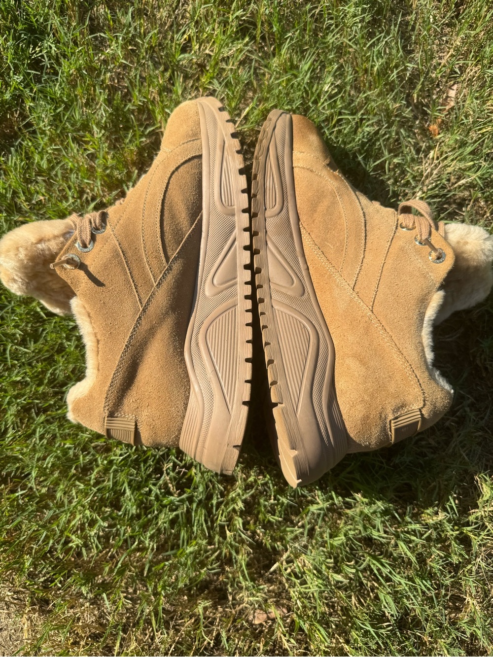 Bogner Malaga Brown Fur-Lined Suede Shearling-Lined Chunky Sneakers EU 42 - Picture 14 of 17